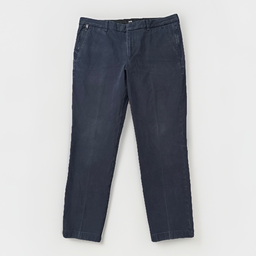 BOSS HUGO Men's Slim‎ Fit Travel Stretch Golf Pants Navy Blue